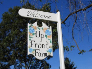 Up Front Farm Welcome Sign